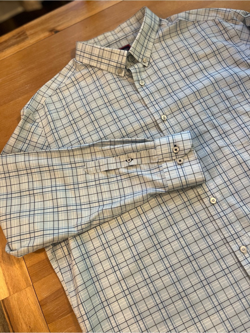 UNTUCKit Shirt Mens XXL Wrinkle Free Blue Gray Plaid Cotton Button Down LS